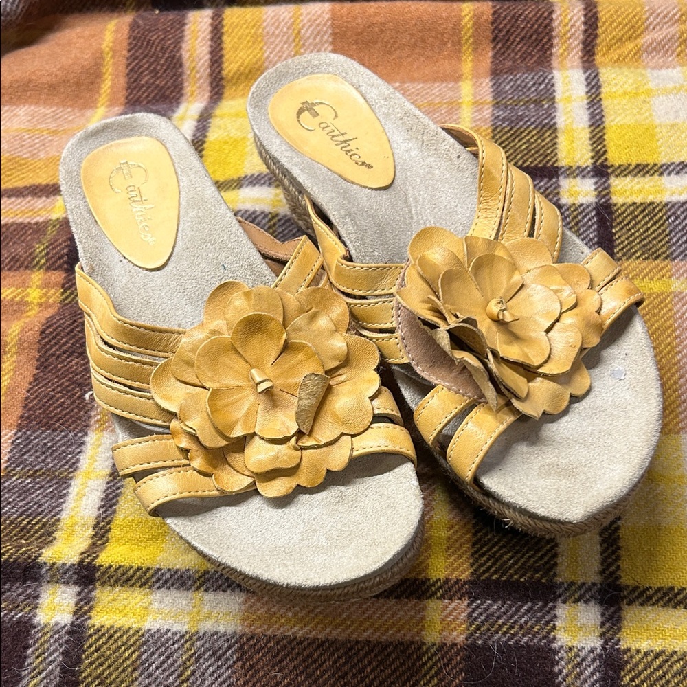 Earthies Yellow Floral Sandals Valencia